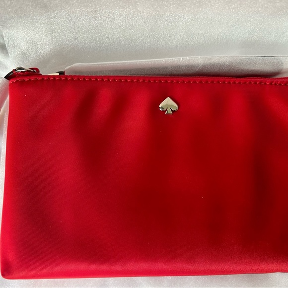 Kate Spade Red Wristlet Medium Double Zip - Picture 1 of 5